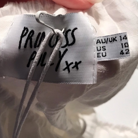 NWOTPrincess Polly Danny Ruffle Hem Open Back Summer Mini Dress in White Size 10 - Picture 10 of 15